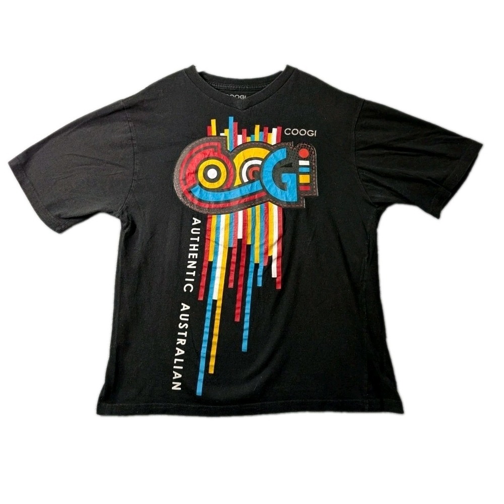 COOGI Authentic Australian Graphic Tee 14/16 Women's S/M Black Retro Streetwear